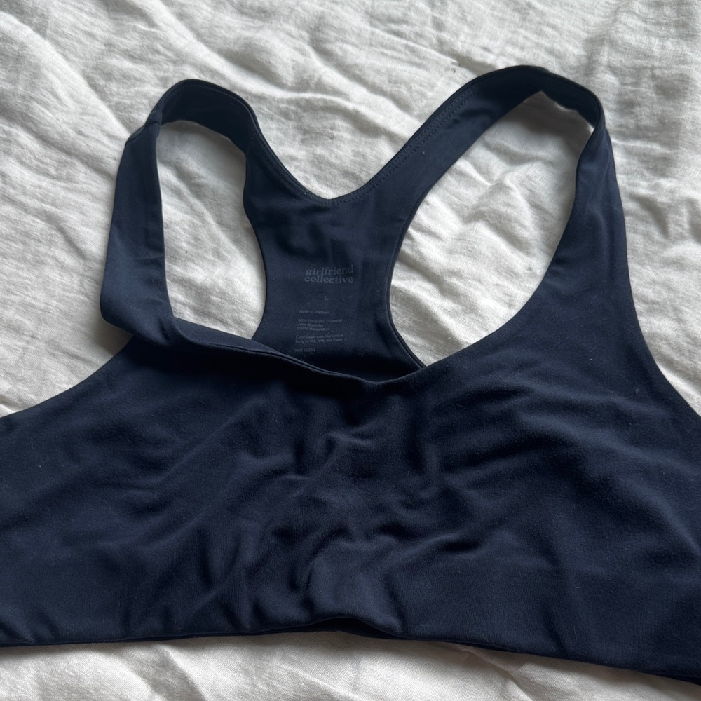 Girlfriend Collective Navy Sports Bra